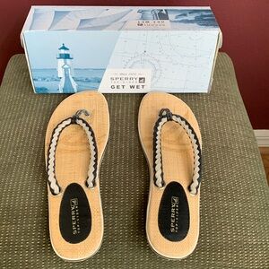 Sperry Top-Sider Women's Black and Cream Braided Sandals